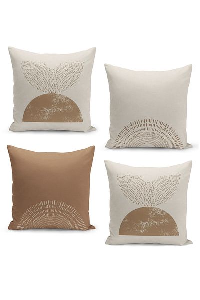 Filamente Double Sided Digital Printed 4-Piece Throw Pillow Cover Set