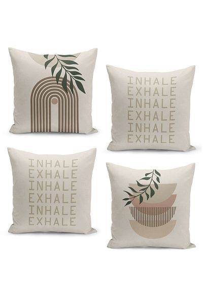 Filamente Double Sided Digital Printed 4-Piece Throw Pillow Cover Set