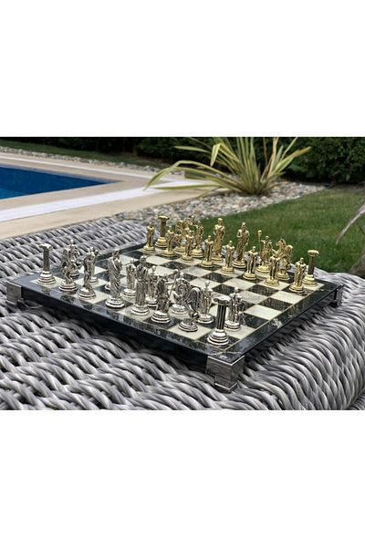 POLO BLUE Antique Roman Chess Set