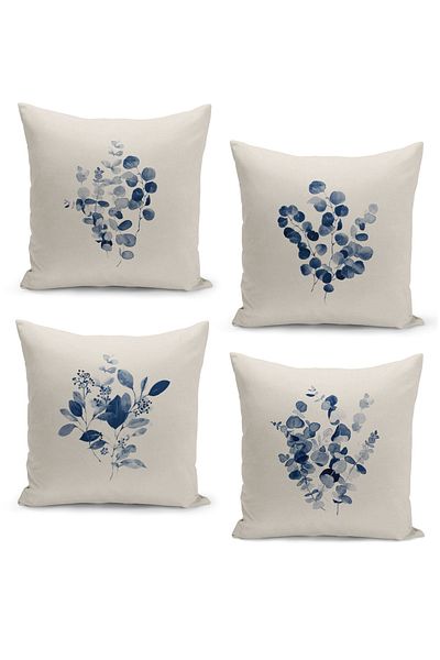 Filamente Set of 4 Throw Pillow Cases, Double Sided Digital Printed