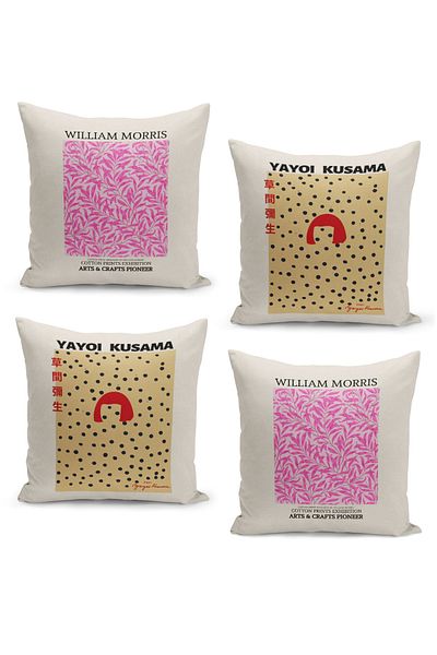 Filamente Set of 4 Throw Pillow Cases, Double Sided Digital Printed