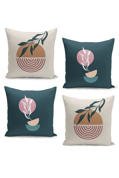Filamente Set of 4 Throw Pillow Cases, Double Sided Digital Printed