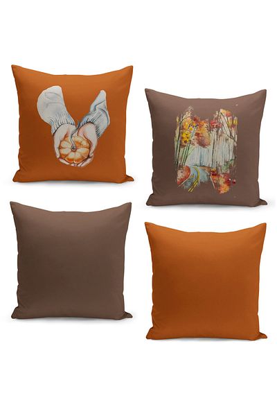 Filamente Set of 4 Throw Pillow Cases, Double Sided Digital Printed