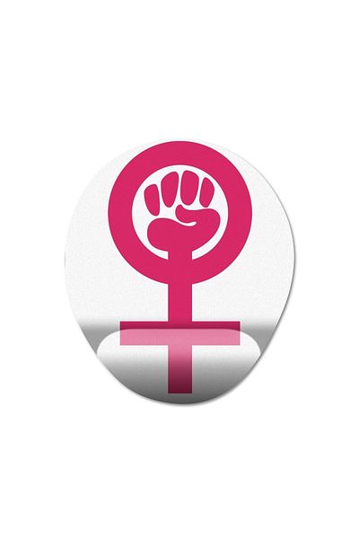 Pixxa Feminism - نموذج لوحة ماوس لدعم المعصم لحقوق المرأة - بيضاوي واحد