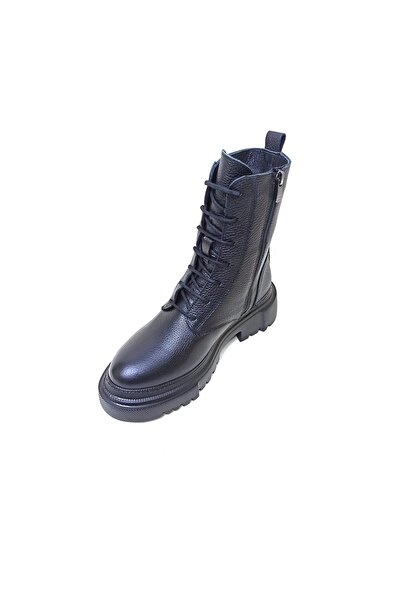 ALBİNİ Siyah Deri Kadın Postal Bot Ayakkabı