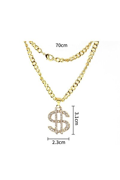 Schulzz Hip Hop Rap Thug Life Gangster Sarı Dolar Kolye Zinciri