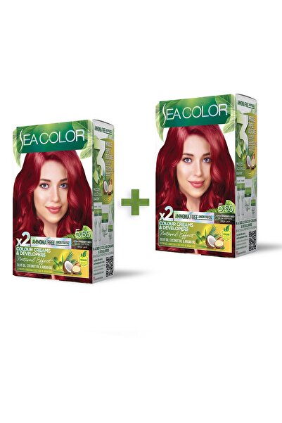 Sea Color 2'li Natural Effect Set Boya Amonyaksız 5.65 Çilek Kırmızısı