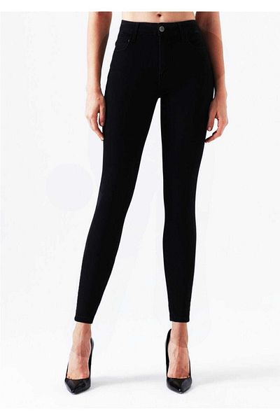 SANTA BELLA Night Htc Black Colorfast Skinny Jeans Femei Talie înaltă Power Lycra Gathering