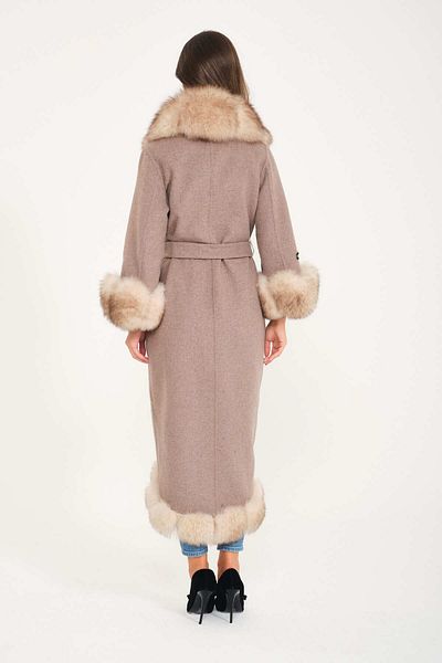Milano Calvino Sultan Fur Alpaca Coat (Latte Beige)