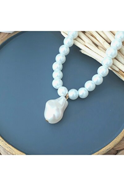 Kadın Inci Sallantılı Şık Inci Choker Kolye