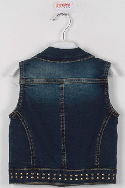 incity Girl's Studded Detailed Denim Vest