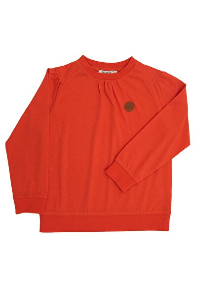 Ozmoz By Mukadder Özden Girl's Recycle Cotton Long Sleeve Orange T-shirt