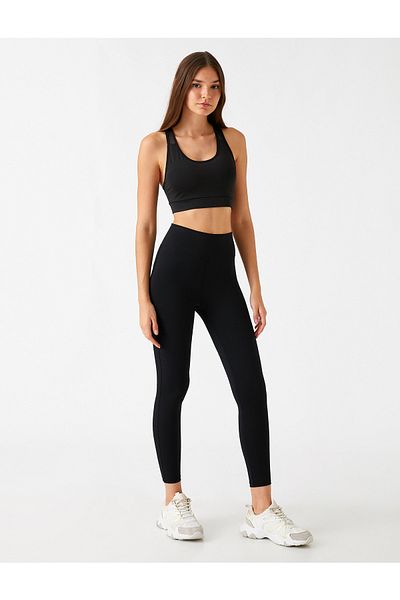 Koton Push-up-Leggings aus Baumwolle mit hoher Taille und weicher Struktur