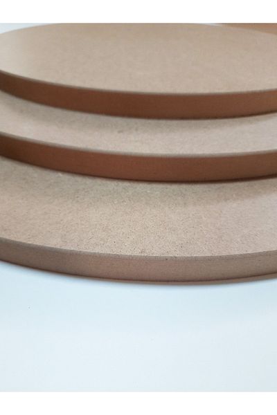 DFN WOOD 35 cm Round Mdf Plate - 18 mm Thickness, White Raw 1 Piece
