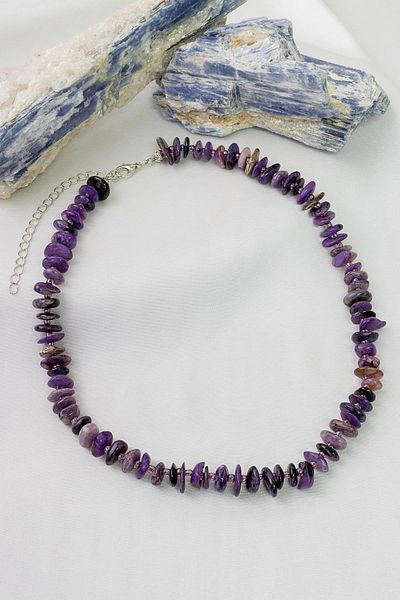 Dünya Doğal Taş Sugulit Stone Necklace
