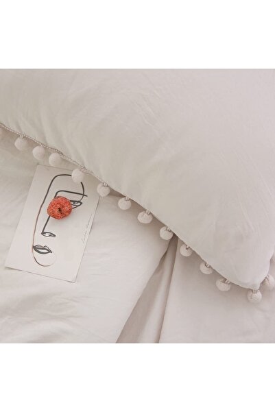 Tinybabyconcept 100% бавовняна наволочка для подушки, 2 шт., 50x70 см, з помпонами по краях, біла, декоративна, дихаюча