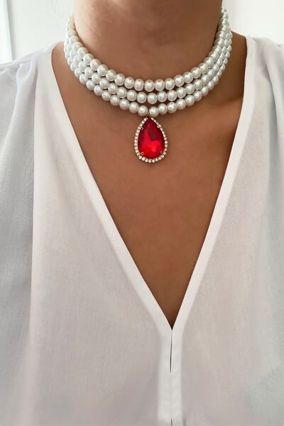 Clare's Store Three Row Pearl Evening Dress Choker