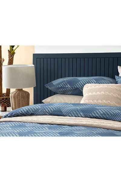 English Home Σετ Παπλωματοθήκη Βαμβακερό Διπλό Σετ 200x220 εκ. Navy Blue
