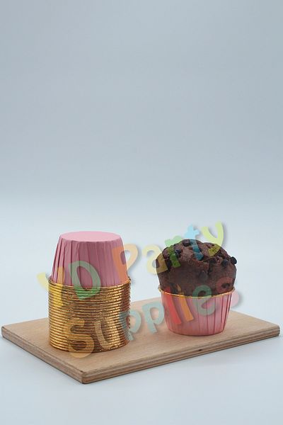 L'Opaline Pink Gold Metallic Muffin Cake Mold 24 Pieces 50X39