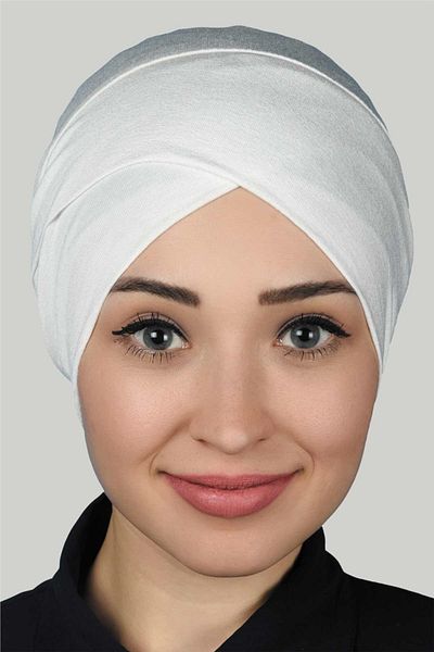 Altobeh غطاء حجاب خارجي متقاطع من القطن الممشط - إكرو