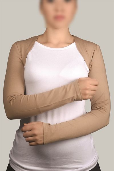 Altobeh Μακρυμάνικο Hijab Bolero - Σκούρο Μπεζ