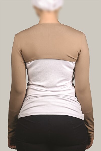 Altobeh Long Sleeve Hijab Bolero - Dark Beige