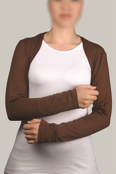 Altobeh Μακρυμάνικο Hijab Bolero - Σοκολάτα