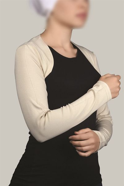 Altobeh Μακρυμάνικο Hijab Bolero - Κρέμα