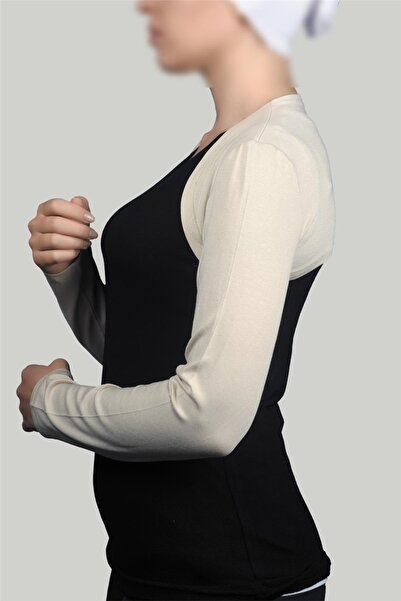 Altobeh Long Sleeve Hijab Bolero - Cream