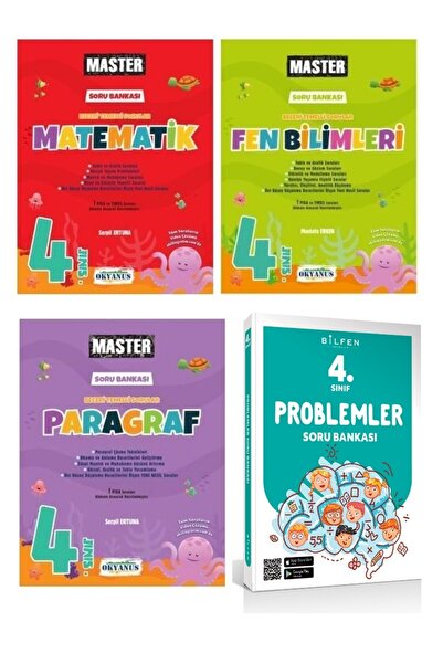 Okyanus Yayıncılık 4.sınıf Master Matematik Fen Bilimleri Paragraf Bilfen Yay...