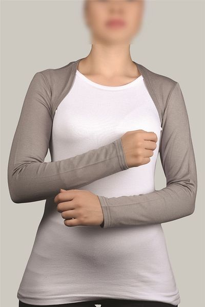 Altobeh Μακρυμάνικο Hijab Bolero - Γκρι