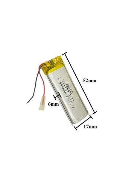 Sertec 601752 3.7v 500 Mah Lityum Polimer Pil 1.5a (drone Için Uygun Değildir)