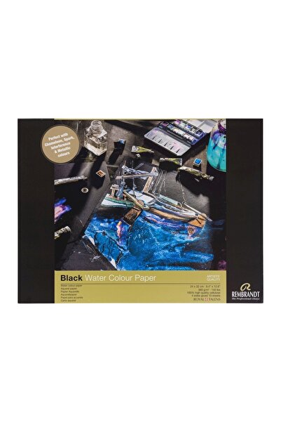 Rembrandt Блок акварельних фарб 360 г. 24 X 32 - Чорний папір - 10 аркушів