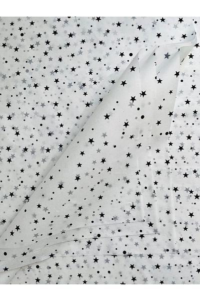 t tuğset etiket Black Star Patterned Tissue Paper / White Tissue Paper 50x70 Cm 10pcs