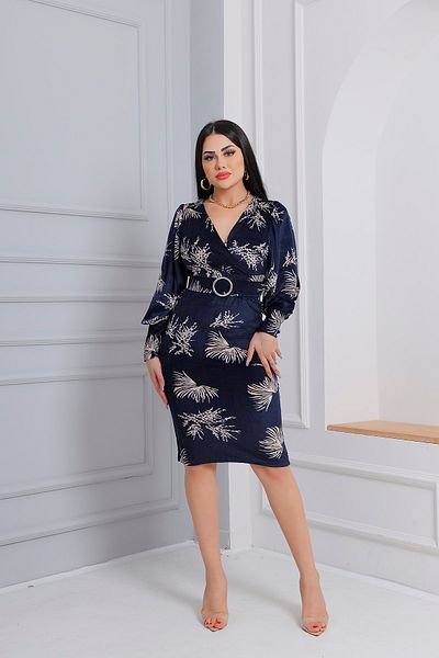 LİLA İSTANBUL Rochie de catifea din țesătură cu guler dublu, cu model de flori
