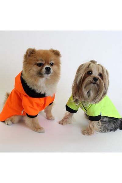 MAXSTYLESPET Membrane Fleece Pet Raincoat - Orange - Dog Cat Clothing