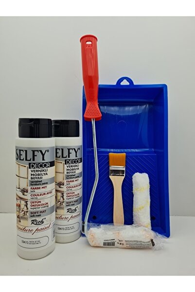 hobi market art Selfy Decor Mobilya Boyası 500 Cc X 2 Antik Beyaz Kendinden V...