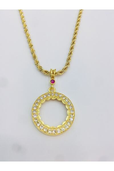 Çelikoğlu Kuyumculuk 22 Ayar Altın Kaplama Çeyrek Cerceveli Kolye Uçu Ve Zincir