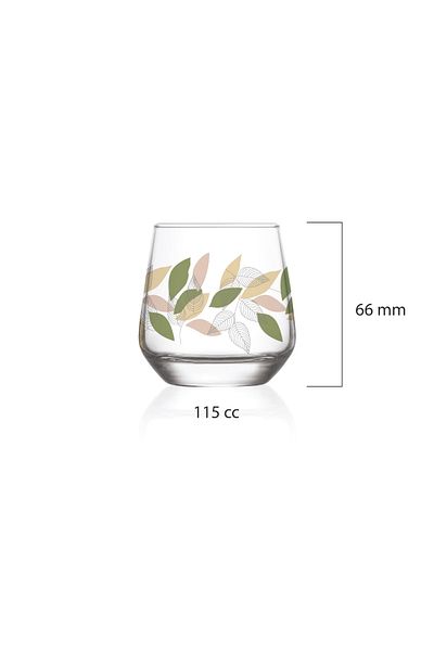 Mary Liz Black Leaf Set of 6 Coffee Glasses