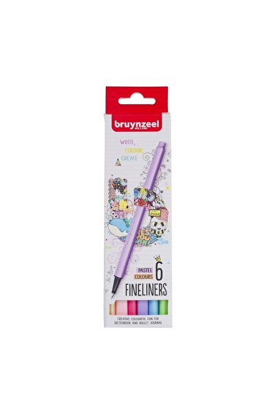 Bruynzeel Fineliner 0.4 Mm Set 6 Colors (Pastel Tones)
