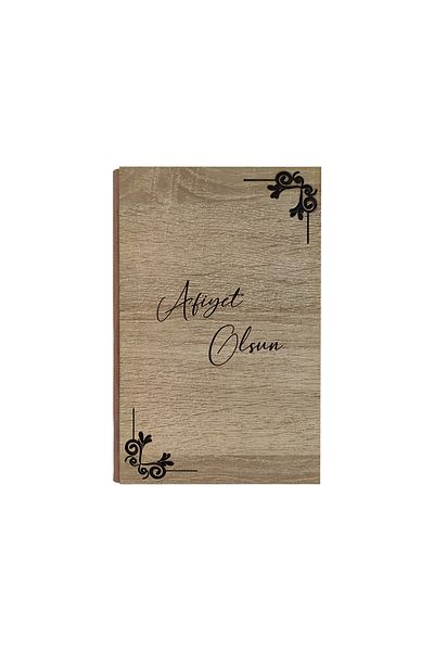 ankara menü (1 Piece) Leather - Wooden Account Pad, Ticket with Change Box, Tan