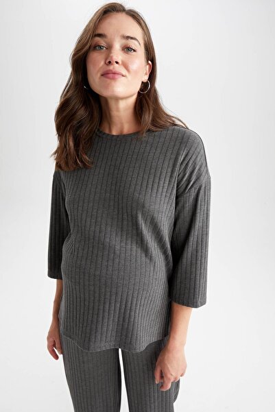 DeFacto Regular Fit Basic Maternity Sweatshirt