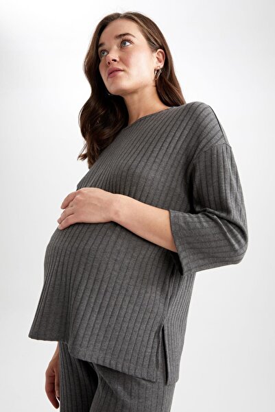DeFacto Regular Fit Basic Maternity Sweatshirt