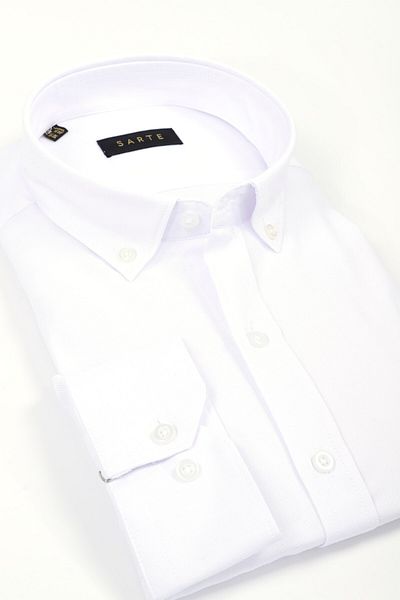 RAVANELLI Λευκό Slim Fit πουκάμισο