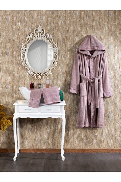 Finezza Set halat de baie Luna bumbac 100% Trandafir uscat 3 piese - 805