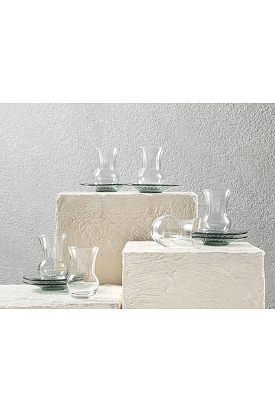 English Home Flair Glass 12 Piece Tea Set 160 Ml Green
