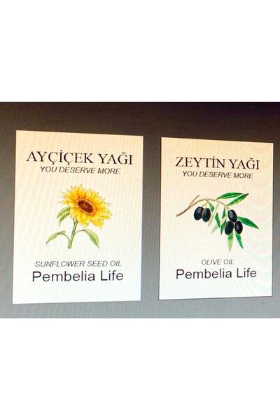 Kitchen Pembelia Ayçiçekyağı Zeytinyağı Yağdanlık Etiketi Sticeri Sudan Etkil...