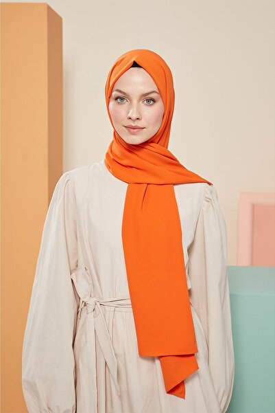Larissa Scarf شال حرير المدينة المنورة برتقالي