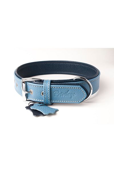 Privilege Flotter Genuine Leather Dog Collar Xl Blue Navy Blue 4x54-64 Cm