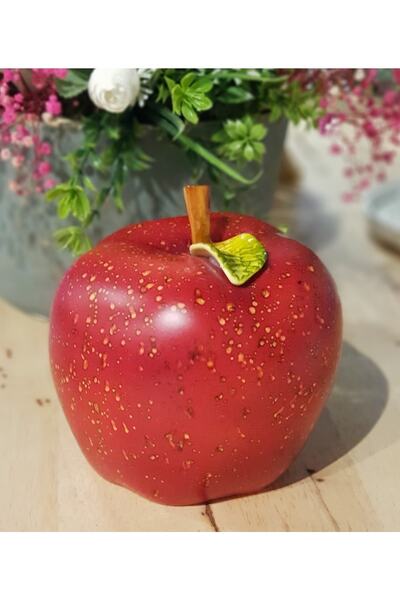 Le Atölye Artistik El Boyama Kırmızı Elma Dekor Büyük Boy